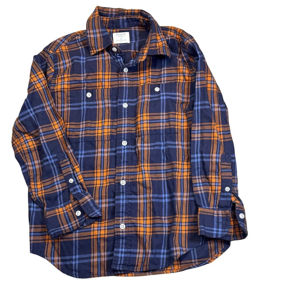 Crewcuts Boy Plaid Flannel Button Down size 6/7